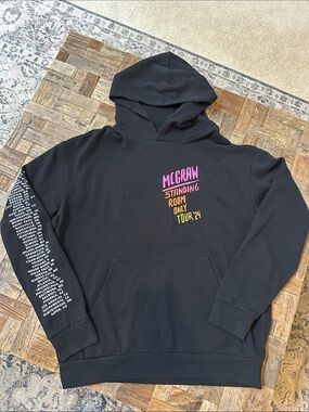 Tim McGraw Black Concert Hoodie with Pink, Orange & Yellow Tour Print